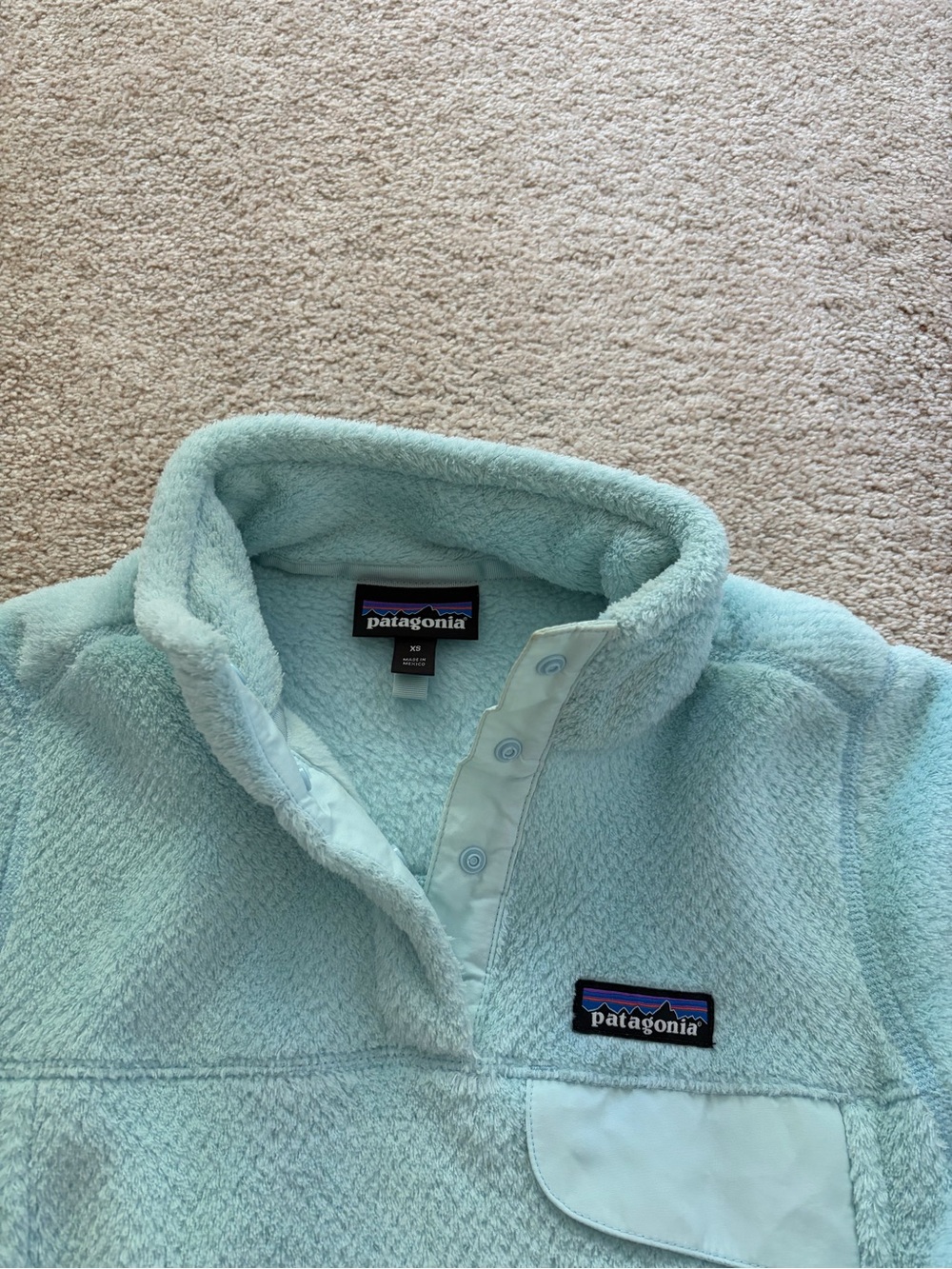 Patagonia Women's Light Blue Fleece Snap-T Pullover Jacket - Picture 2 of 3